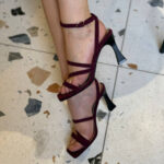 Босоніжки замшеві бордові