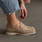 Лофери бежеві замшеві