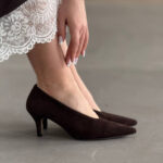 Туфлі човники замшеві коричневі